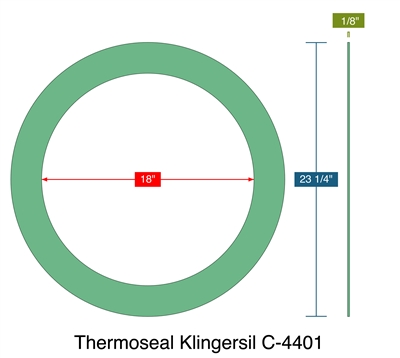 Thermoseal Klingersil C-4401 -  1/8" Thick - Ring Gasket - 18" ID - 23.25" OD