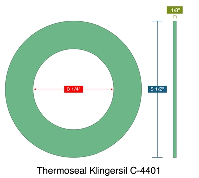 Thermoseal Klingersil C-4401 - Ring Gasket -  1/8" Thick - 3.25" ID - 5.5" OD