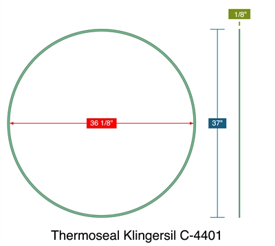 Thermoseal Klingersil C-4401 - Ring Gasket -  1/8" Thick - 36.125" ID - 37" OD