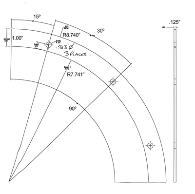 Virgin PTFE Custom Arc Gasket - 1/8" Thick x 1" Per Drawing