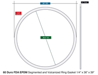 60 Duro FDA White EPDM Gasket - 1/4" Thick x 36" x 39"