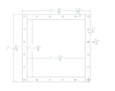 60 Duro White Neoprene Rubber Gaskets - 27.625" x 27.563" x 1/8" Per DWG