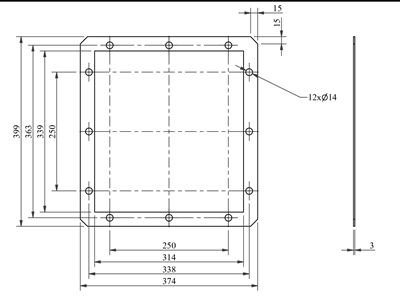 60 Duro White FDA Silicone Rubber Gasket - 1/8" Thick Custom Gasket - Per Drawing #04-02-047