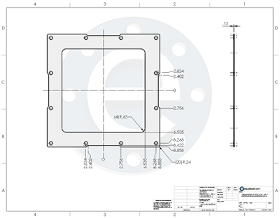 60 Duro White FDA Silicone Rubber Gasket - 1/8" Thick Custom Gasket - Per Drawing # 300000232655