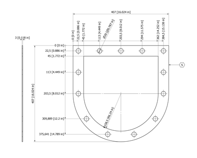 60 Duro White FDA Silicone Rubber Gasket - 1/8" Thick Custom Gasket - Per Drawing #300000270656