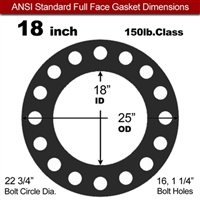 60 Duro EPDM Full Face C207 AWWA Gasket - 1/8" Thick - 18" Pipe