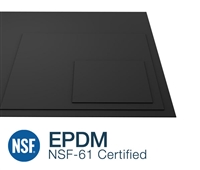 EPDM NSF 61 Black 75 Duro - 1/8" Thick - 12" x 12"