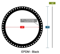 60 Duro EPDM Full Face Gasket - 150 Lb. - 1/8" Thick - 60" Pipe