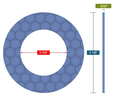 Garlock Gylon Epix 3504 Blue Ring Gasket - 150 Lb. - 3/32" Thick - 2" Pipe