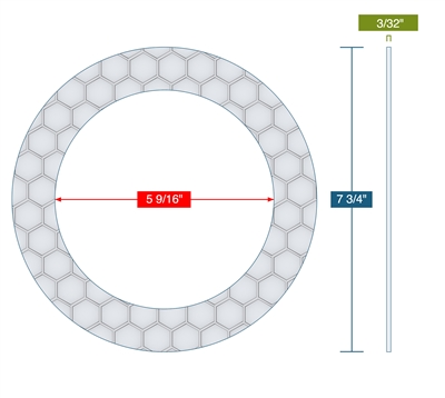 Garlock Gylon Epix 3510 White Ring Gasket - 150 Lb. - 3/32" Thick - 5" Pipe