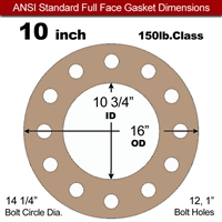 Equalseal EQ 500 Full Face Gasket - 1/16" Thick - 150 Lb - 10"