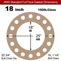 Equalseal EQ 500 Full Face Gasket - 1/16" Thick - 150 Lb - 18"