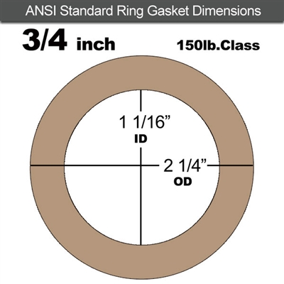 Equalseal EQ 500 Ring Gasket - 1/16" Thick - 150 Lb - 3/4"