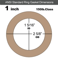 Equalseal EQ 500 Ring Gasket - 1/16" Thick - 150 Lb - 1"