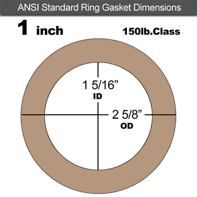 Equalseal EQ 500 Ring Gasket - 1/16" Thick - 150 Lb - 1"