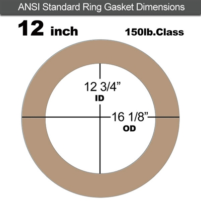 Equalseal EQ 500 Ring Gasket - 1/16" Thick - 150 Lb - 12"