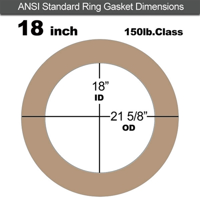 Equalseal EQ 500 Ring Gasket - 1/16" Thick - 150 Lb - 18"