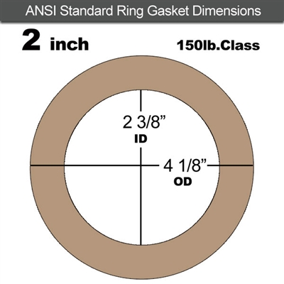 Equalseal EQ 500 Ring Gasket - 1/16" Thick - 150 Lb - 2"