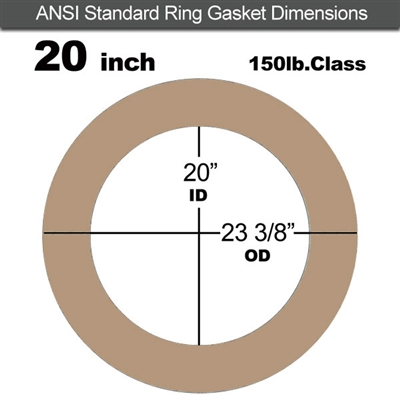 Equalseal EQ 500 Ring Gasket - 1/16" Thick - 150 Lb - 20"