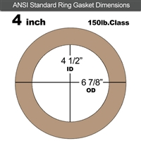 Equalseal EQ 500 Ring Gasket - 1/16" Thick - 150 Lb - 4"