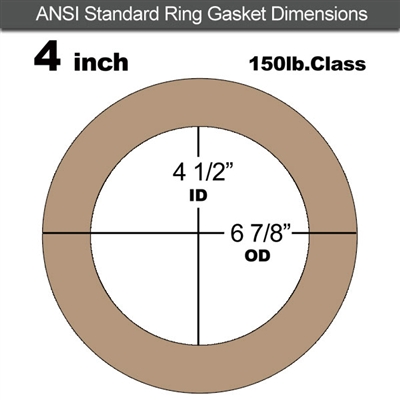 Equalseal EQ 500 Ring Gasket - 1/16" Thick - 150 Lb - 4"