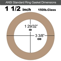 Equalseal EQ 500 Ring Gasket - 1/8" Thick - 150 Lb - 1-1/2"