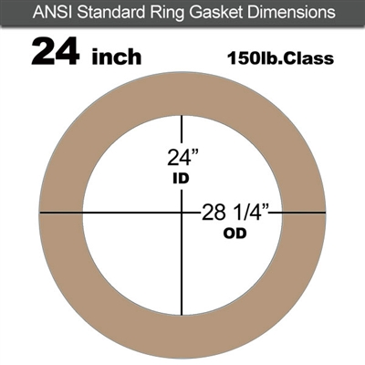Equalseal EQ 500 Ring Gasket - 1/8" Thick - 150 Lb - 24"