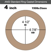 Equalseal EQ 500 Ring Gasket - 1/8" Thick - 150 Lb - 4"
