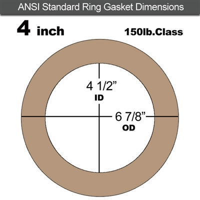 Equalseal EQ 500 Ring Gasket - 1/8" Thick - 150 Lb - 4"