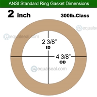 EQ 500 Ring Gasket - 300 Lb. - 1/16" Thick - 2" Pipe - Oxygen Service