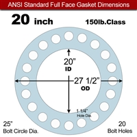 Equalseal EQ 504 Full Face Gasket - 1/16" Thick - 150 Lb - 20"