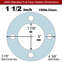 Equalseal EQ 504 Full Face Gasket - 1/8" Thick - 150 Lb - 1-1/2"