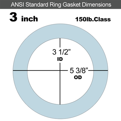 Equalseal EQ 504 Ring Gasket - 1/16" Thick - 150 Lb - 3"