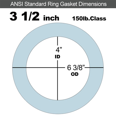 Equalseal EQ 504 Ring Gasket - 150 Lb. - 1/16" Thick - 3-1/2" Pipe