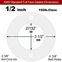 Equalseal EQ 510 Full Face Gasket - 1/16" Thick - 150 Lb - 1/2"