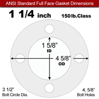 Equalseal EQ 510 Full Face Gasket - 1/16" Thick - 150 Lb - 1-1/4"