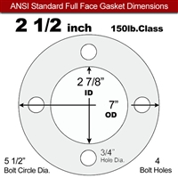 Equalseal EQ 510 Full Face Gasket - 1/8" Thick - 150 Lb - 2-1/2"