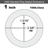 Equalseal EQ 510 Ring Gasket - 1/16" Thick - 150 Lb - 1"