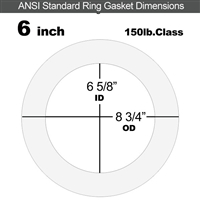 Equalseal EQ 510 Ring Gasket - 1/16" Thick - 150 Lb - 6"