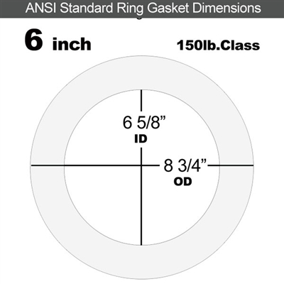 Equalseal EQ 510 Ring Gasket - 1/16" Thick - 150 Lb - 6"