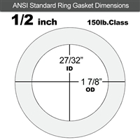 Equalseal EQ 510 Ring Gasket - 1/8" Thick - 150 Lb - 1/2"