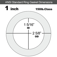 Equalseal EQ 510 Ring Gasket - 1/8" Thick - 150 Lb - 1"
