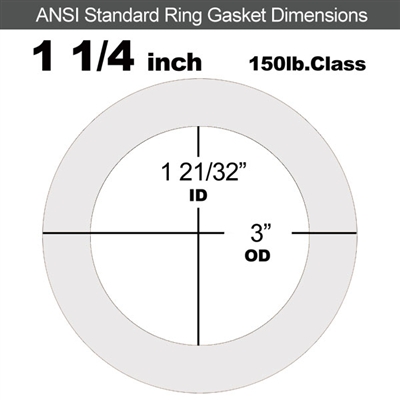 Equalseal EQ 510 Ring Gasket - 1/8" Thick - 150 Lb - 1-1/4"