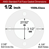 Equalseal EQ 535exp Full Face Gasket - 150 Lb. - 1/16" Thick - 1/2" Pipe
