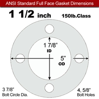 Equalseal EQ 535exp Full Face Gasket - 150 Lb. - 1/16" Thick - 1-1/2" Pipe