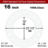 Equalseal EQ 535exp Full Face Gasket - 150 Lb. - 1/16" Thick - 16" Pipe