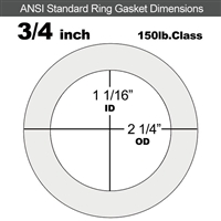 Equalseal EQ 535exp Ring Gasket - 150 Lb. - 1/16" Thick - 3/4" Pipe