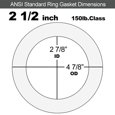 Equalseal EQ 535exp Ring Gasket - 150 Lb. - 1/8" Thick - 2-1/2" Pipe