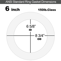 Equalseal EQ 535exp Ring Gasket - 150 Lb. - 1/8" Thick - 6" Pipe
