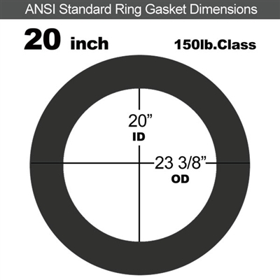 Equalseal EQ 706 Inorganic Fiber and NBR Ring Gasket - 150 Lb. - 1/16" Thick - 20" Pipe